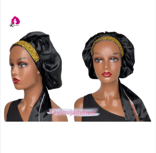 Bonnet satin de nuit avec strass